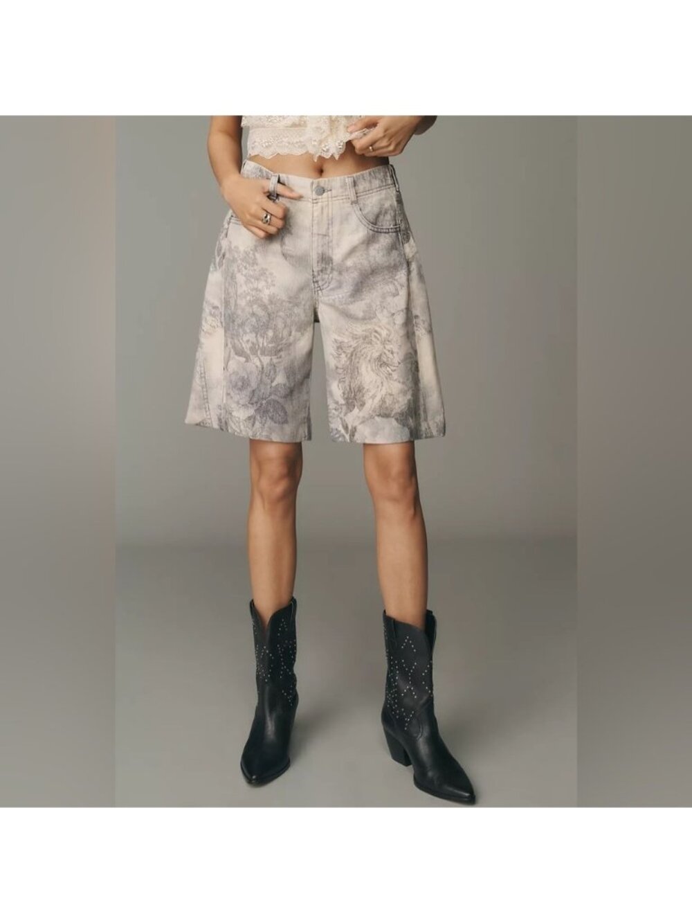 Anthropologie Size 26 Adi Mid-Rise Relaxed Bermuda Shorts by Pilcro NWT
